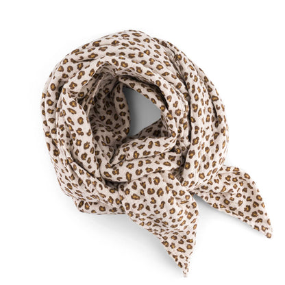 HALSTUCH - MINI LEOPARD GREIGE  110x110