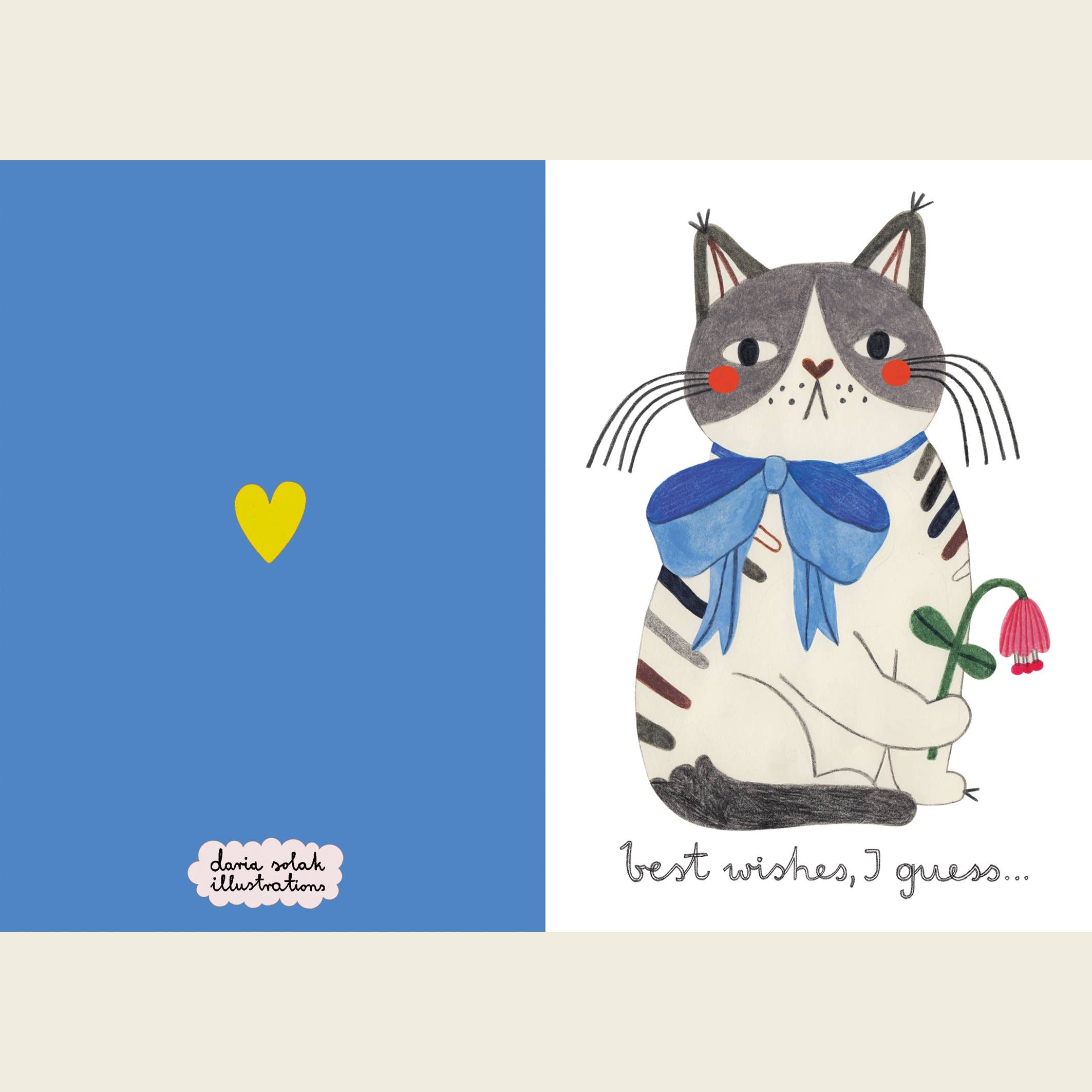 BEST WISHES, I GUESS...-  Karte + Umschlag