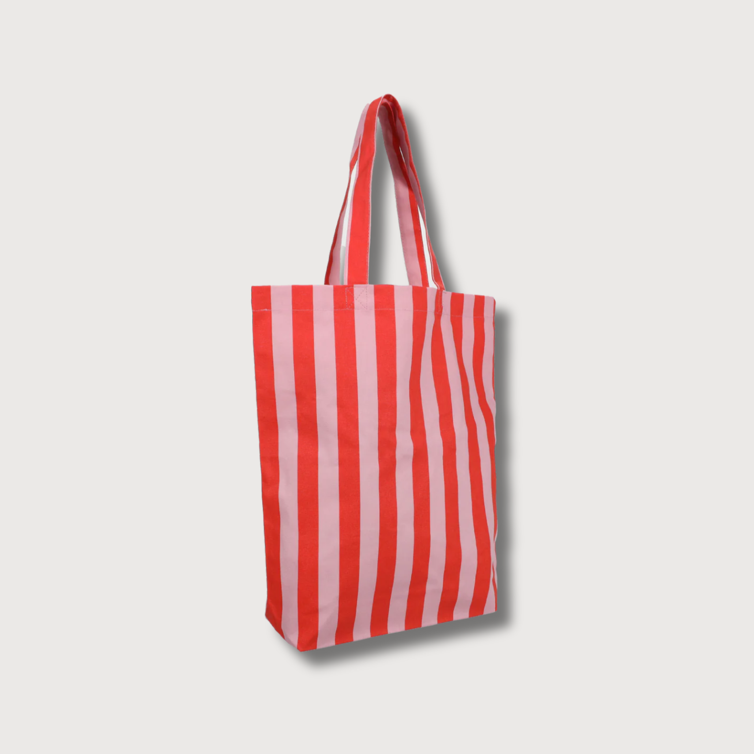 Baumwolltasche Streifen ROT + LITCHI