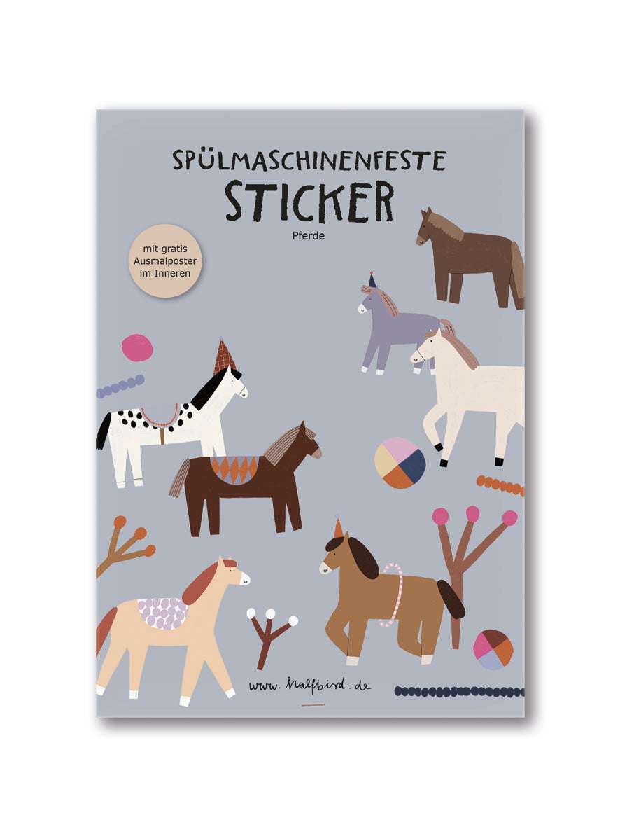 HALFBIRD - SPÜLMASCHINENFESTE STICKER - PFERDE