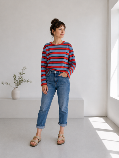 CHERRY CLUB STRIPES - ERWACHSENEN LONGSLEEVE