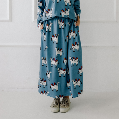 PFERDE AUF BLAU -  ERWACHSENEN ROCK