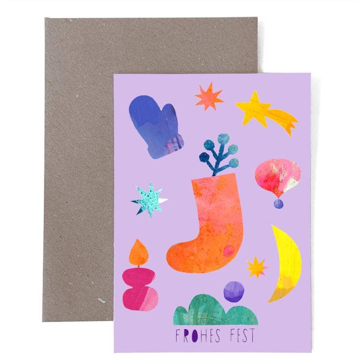 FROHES FEST - KARTE + UMSCHLAG