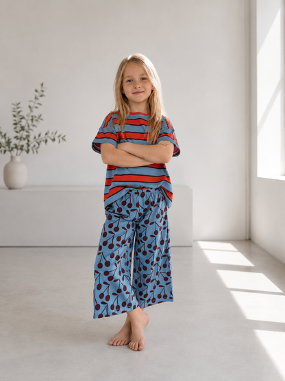 CHERRY CLUB STRIPES - KINDER OVERSIZED SHIRT