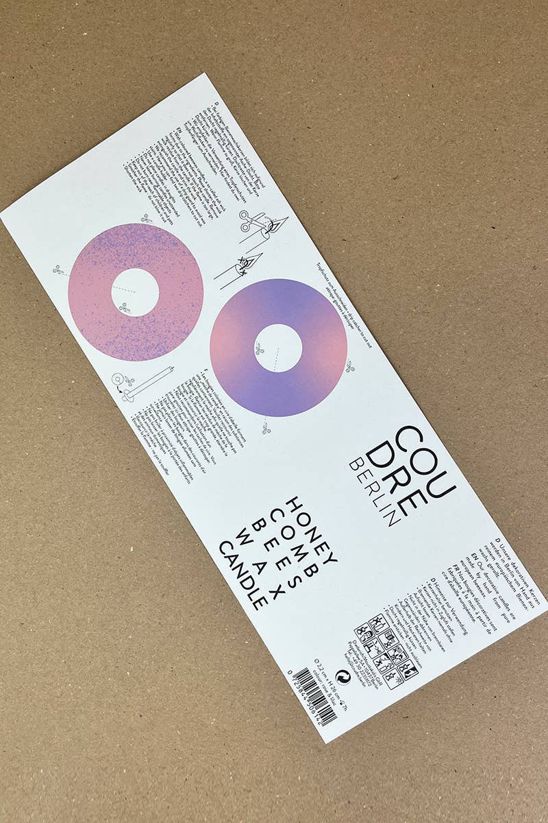 BIENENWACHSKERZEN - ROSA + LILA