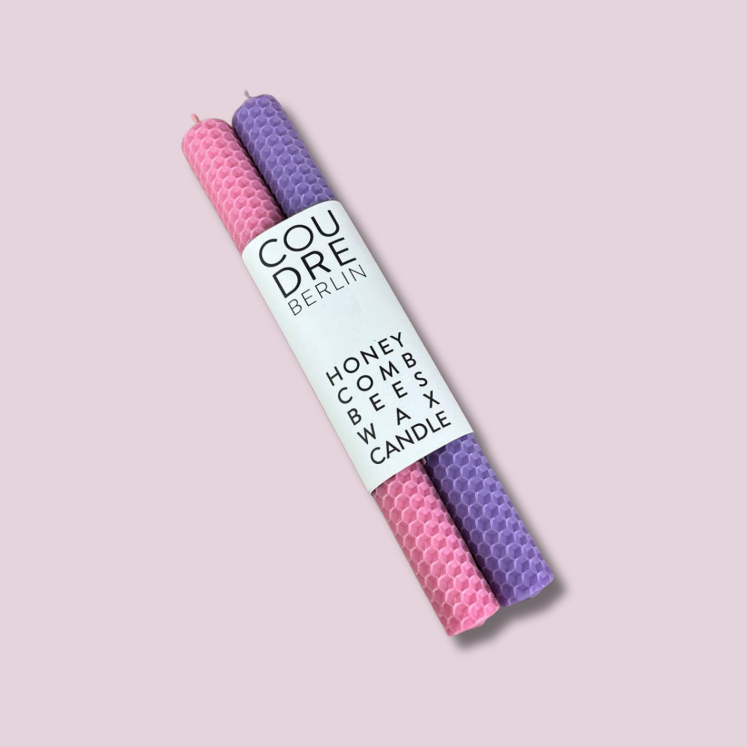 BIENENWACHSKERZEN - ROSA + LILA