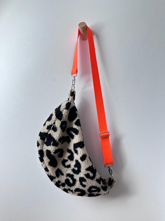 CROSSBODY BAG - LEO SAND + NEON ORANGE