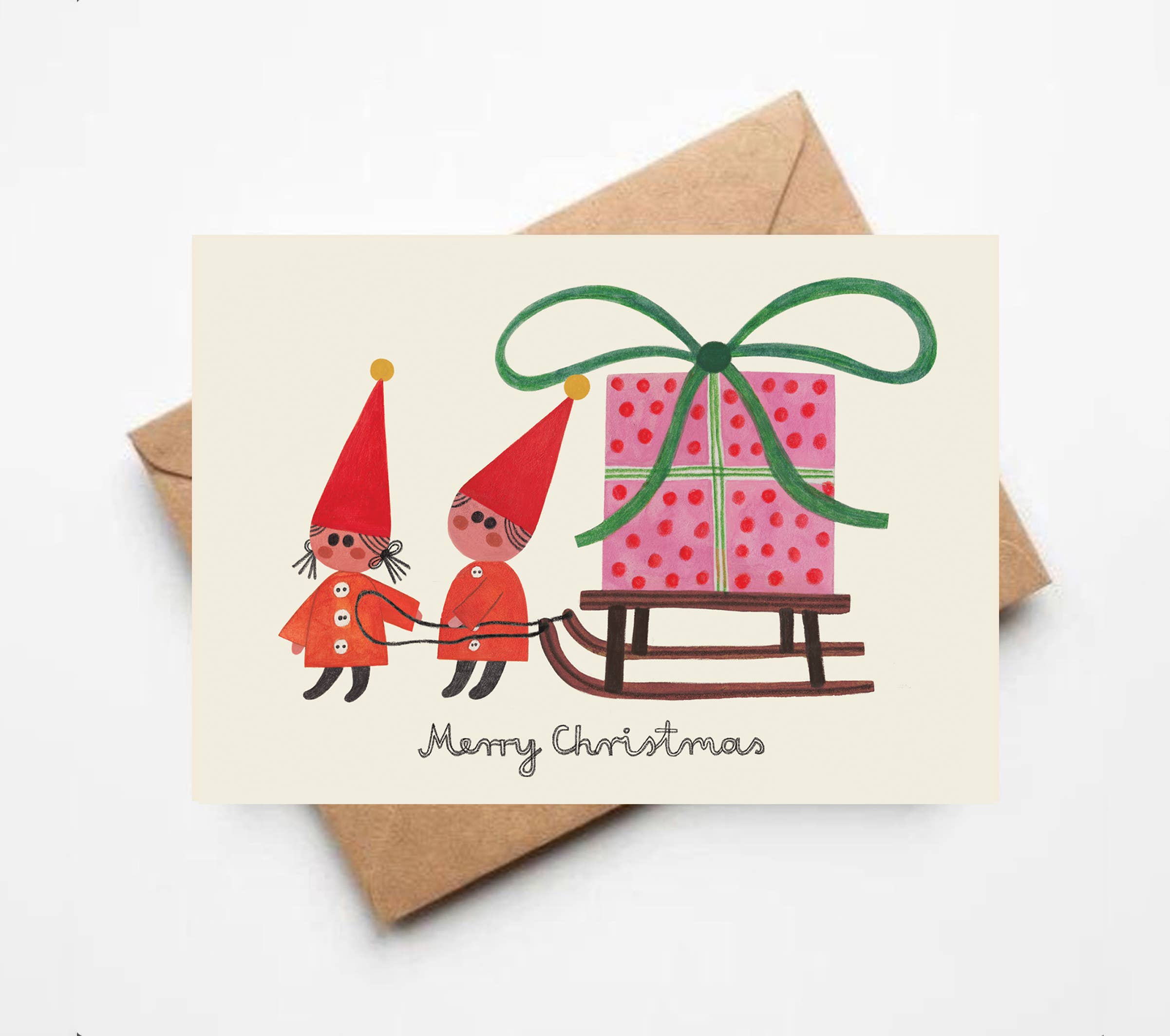 WEIHNACHTSWICHTEL NUMMER 4 - KARTE + UMSCHLAG