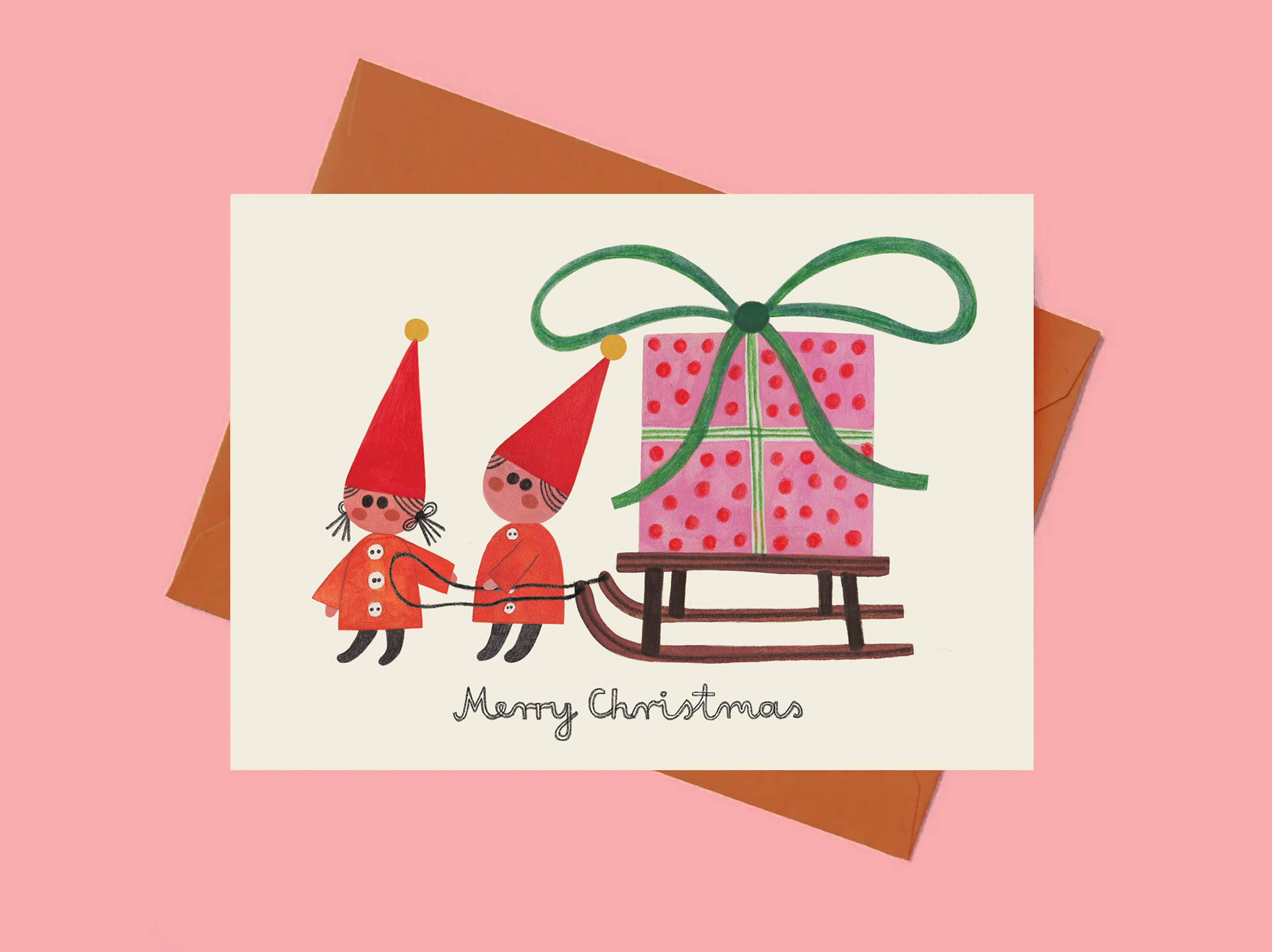 WEIHNACHTSWICHTEL NUMMER 4 - KARTE + UMSCHLAG