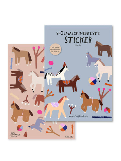 HALFBIRD - SPÜLMASCHINENFESTE STICKER - PFERDE