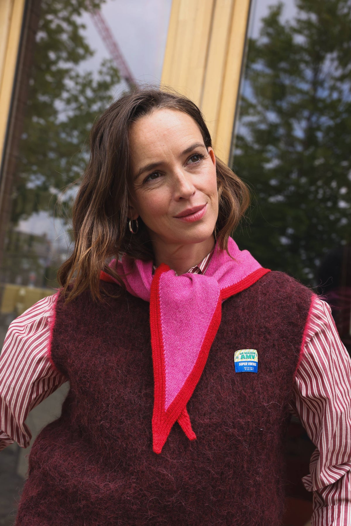 Halstuch - zweifarbig - Rosa + Rot
