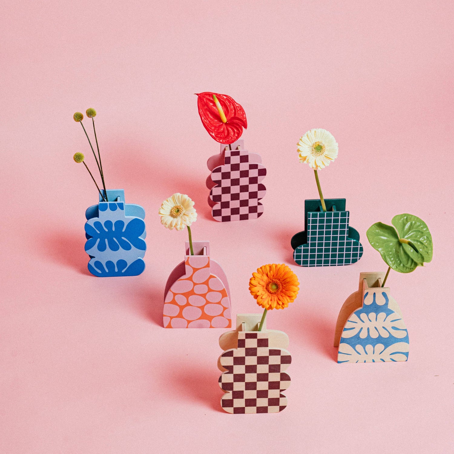 HOLZVASE - FLORA BLAU