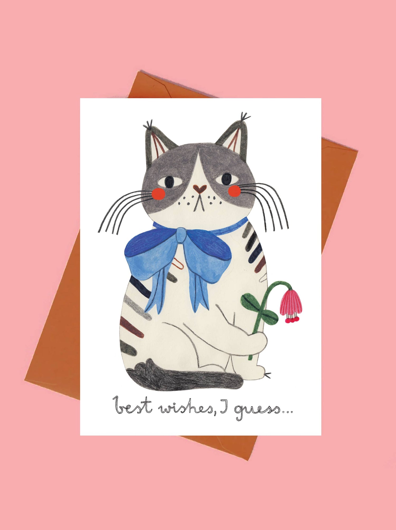 BEST WISHES, I GUESS...-  Karte + Umschlag