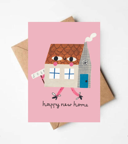 HAPPY NEW HOME - Karte + Umschlag