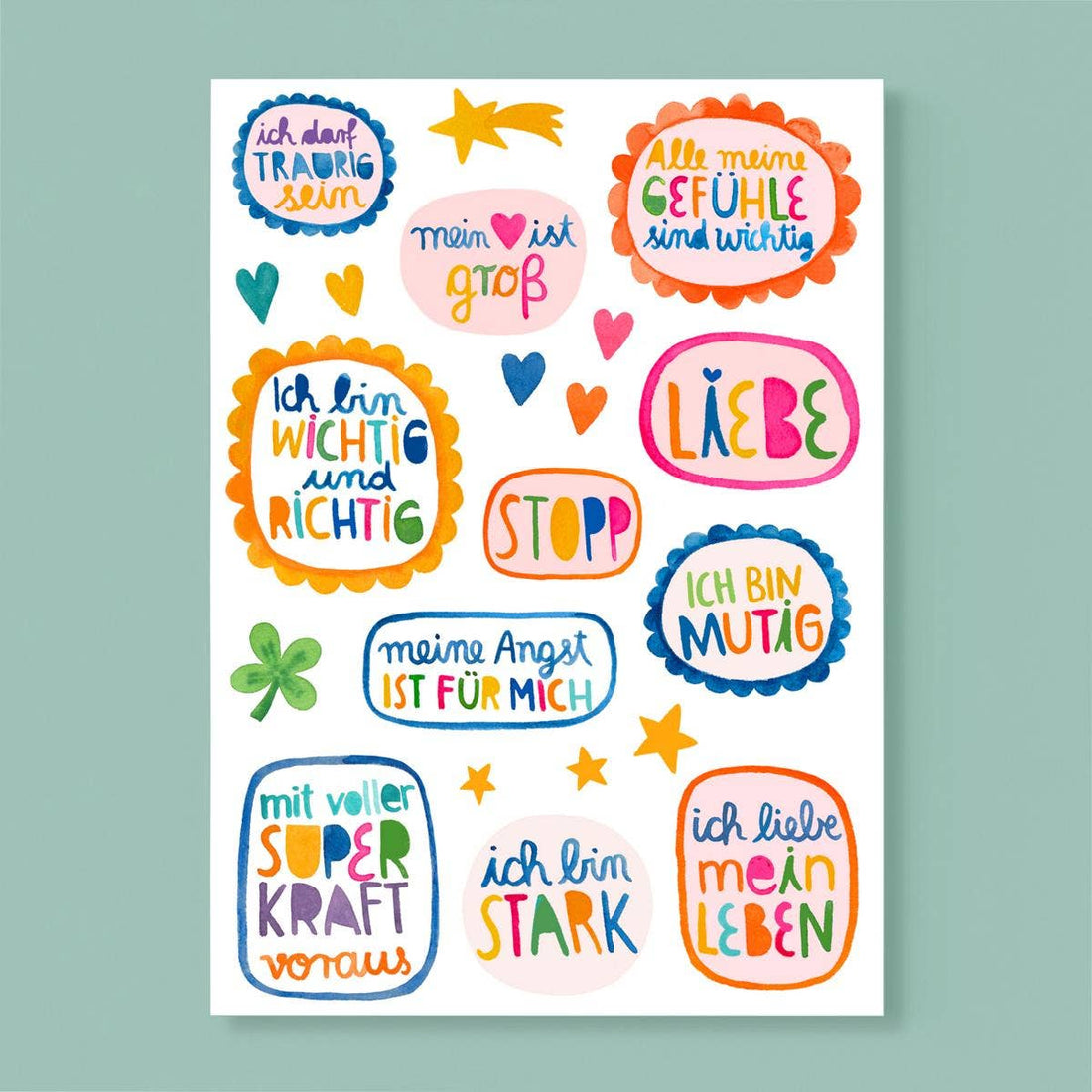 POSTKARTE - BUNTE AFFIRMATIONEN