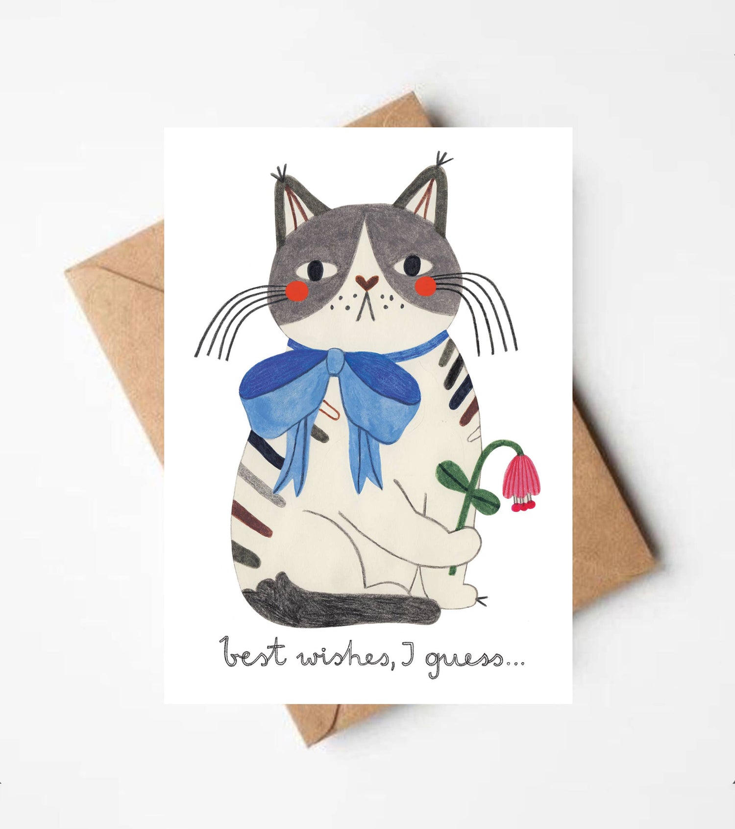 BEST WISHES, I GUESS...-  Karte + Umschlag