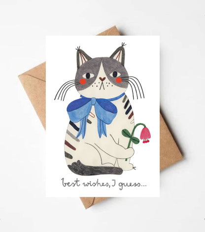 BEST WISHES, I GUESS...-  Karte + Umschlag