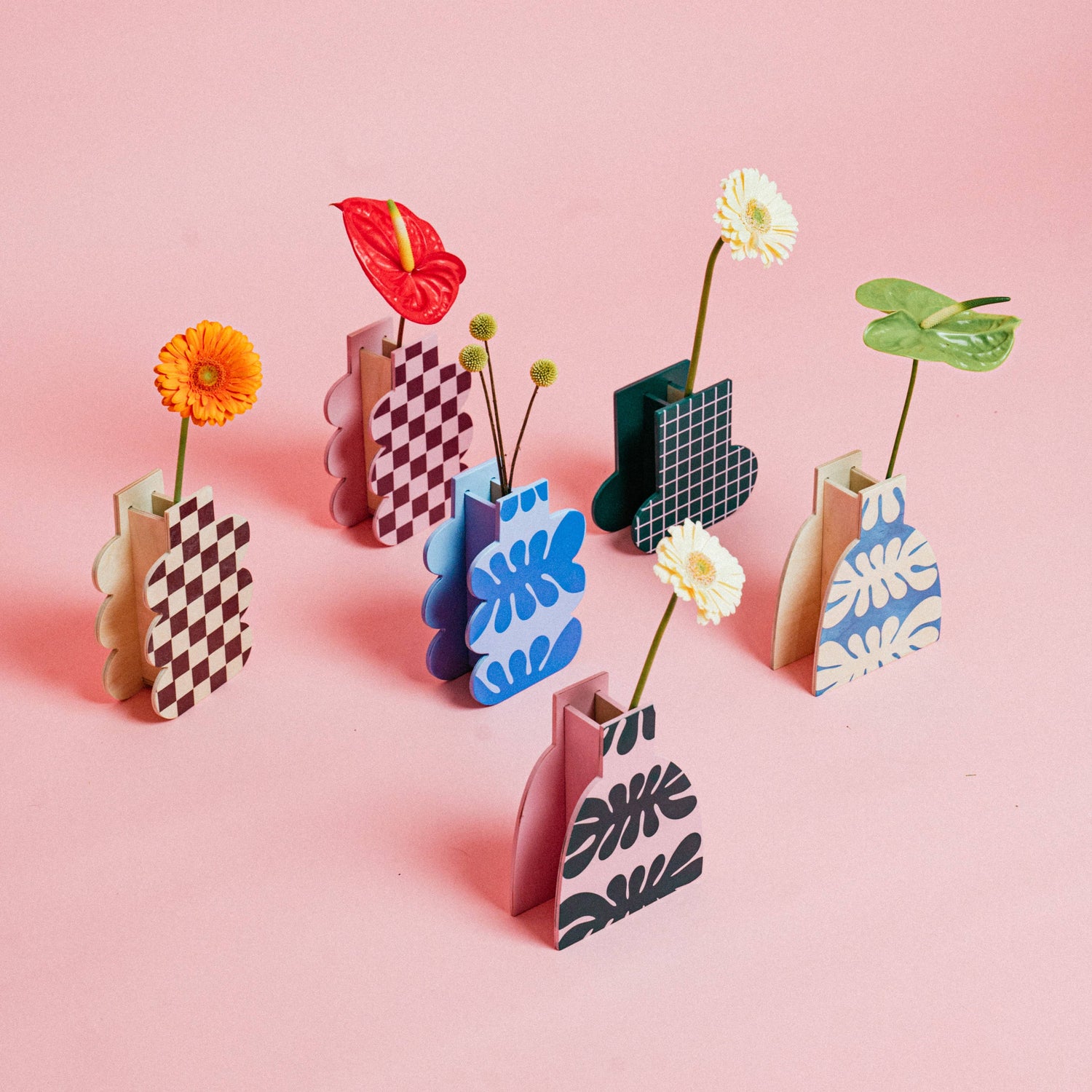 HOLZVASE - FLORA GRÜN