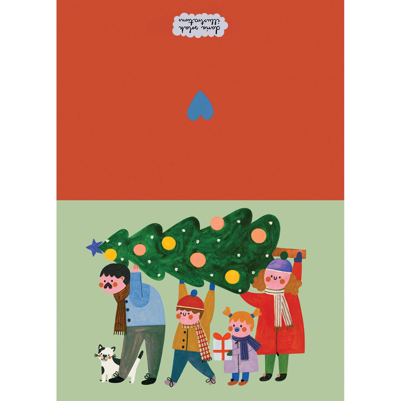 WEIHNACHTSFAMILIE - KARTE + UMSCHLAG