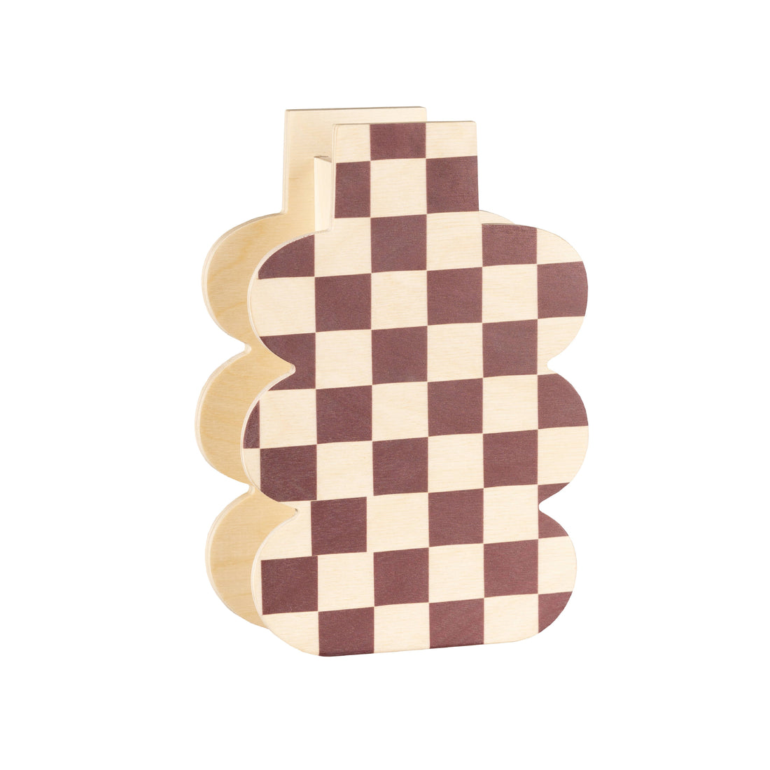 HOLZVASE - BROWN CHECK
