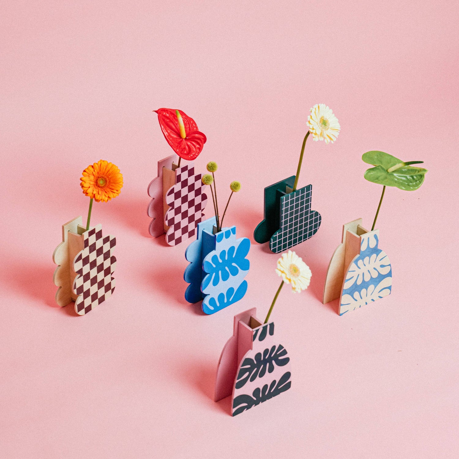 HOLZVASE - FLORA BLAU