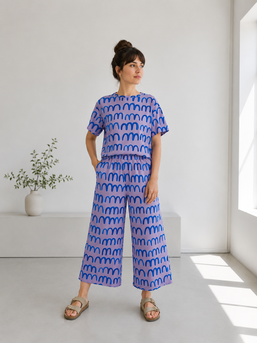 WELLEN -LILA -  ERWACHSENEN 7/8 CULOTTE