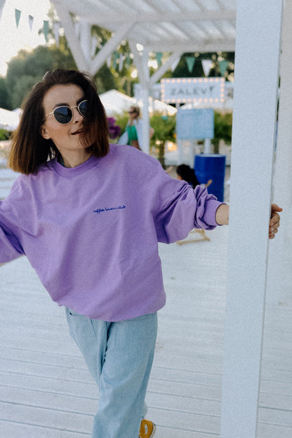 BIG COFFEE LOVER AUF LILA - ERWACHSENEN SWEATSHIRT