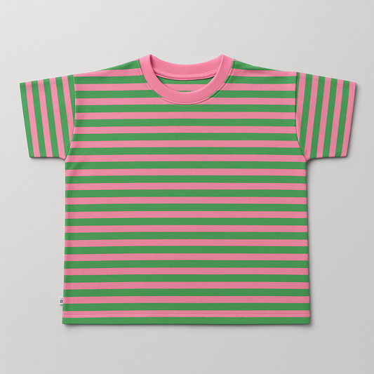 STREIFEN GRÜN + ROSA OVERSIZE SHIRT (LIEFERUNG CA. 14 TAGE)