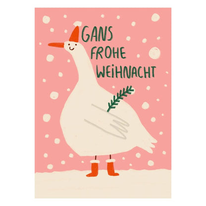 POSTKARTE - GANS FROHE WEIHNACHT