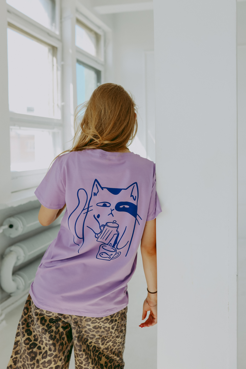 Meowcinno -  Erwachsenen T-Shirt - Lila