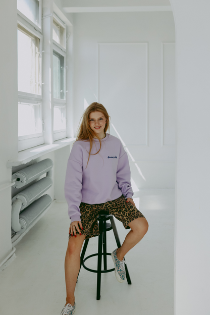 Meowcinno - Oversized Sweatshirt - Flieder