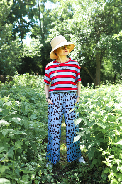 CHERRY CLUB STRIPES - ERWACHSENEN BOXY SHIRT