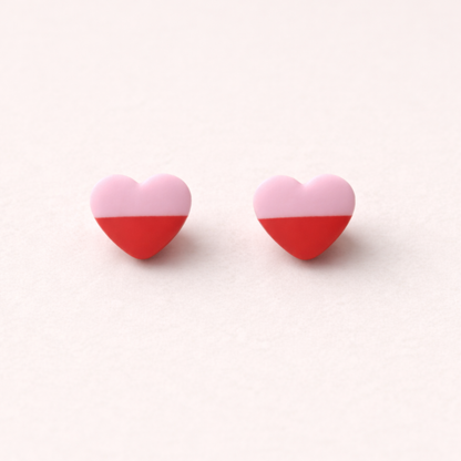 HERZ STECKER COLOR BLOCKING ROSA + ROT