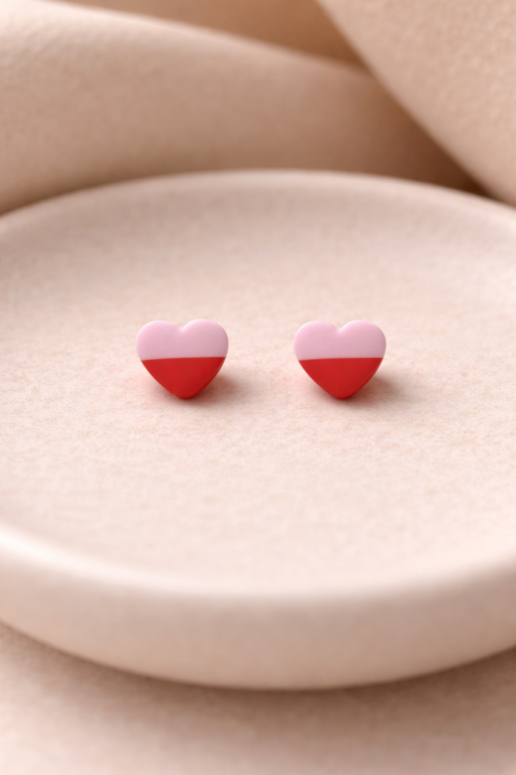 HERZ STECKER COLOR BLOCKING ROSA + ROT