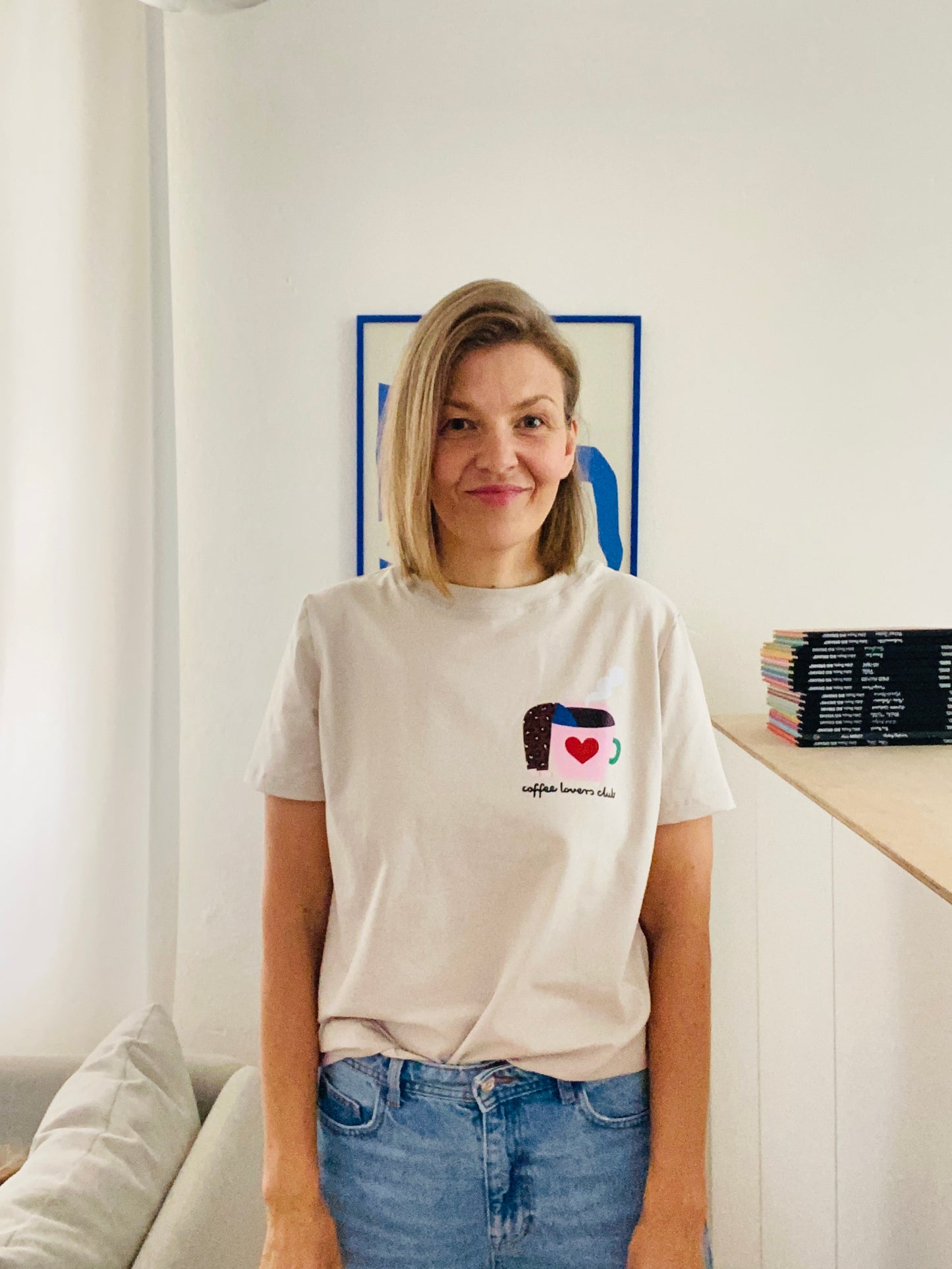 COFFEE LOVERS AUF CREME -  ERWACHSENEN T-SHIRT (SOFORT VERSANDFERTIG)