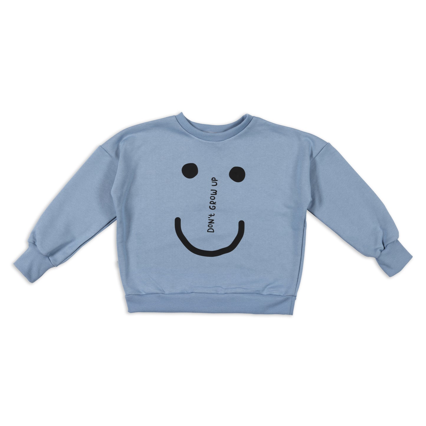 DON'T FORGET TO SMILE AUF BLAU SWEATSHIRT