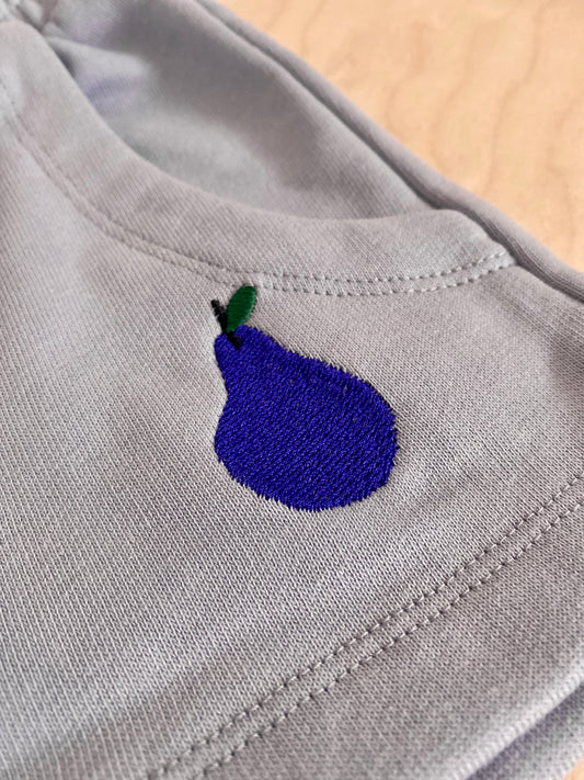 PEAR ON PURPLE SHROTS