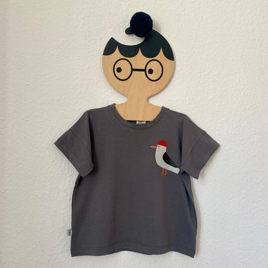 MÖWE AUF GRAU OVERSIZE SHIRT (LIEFERUNG MAX. 14 TAGE)