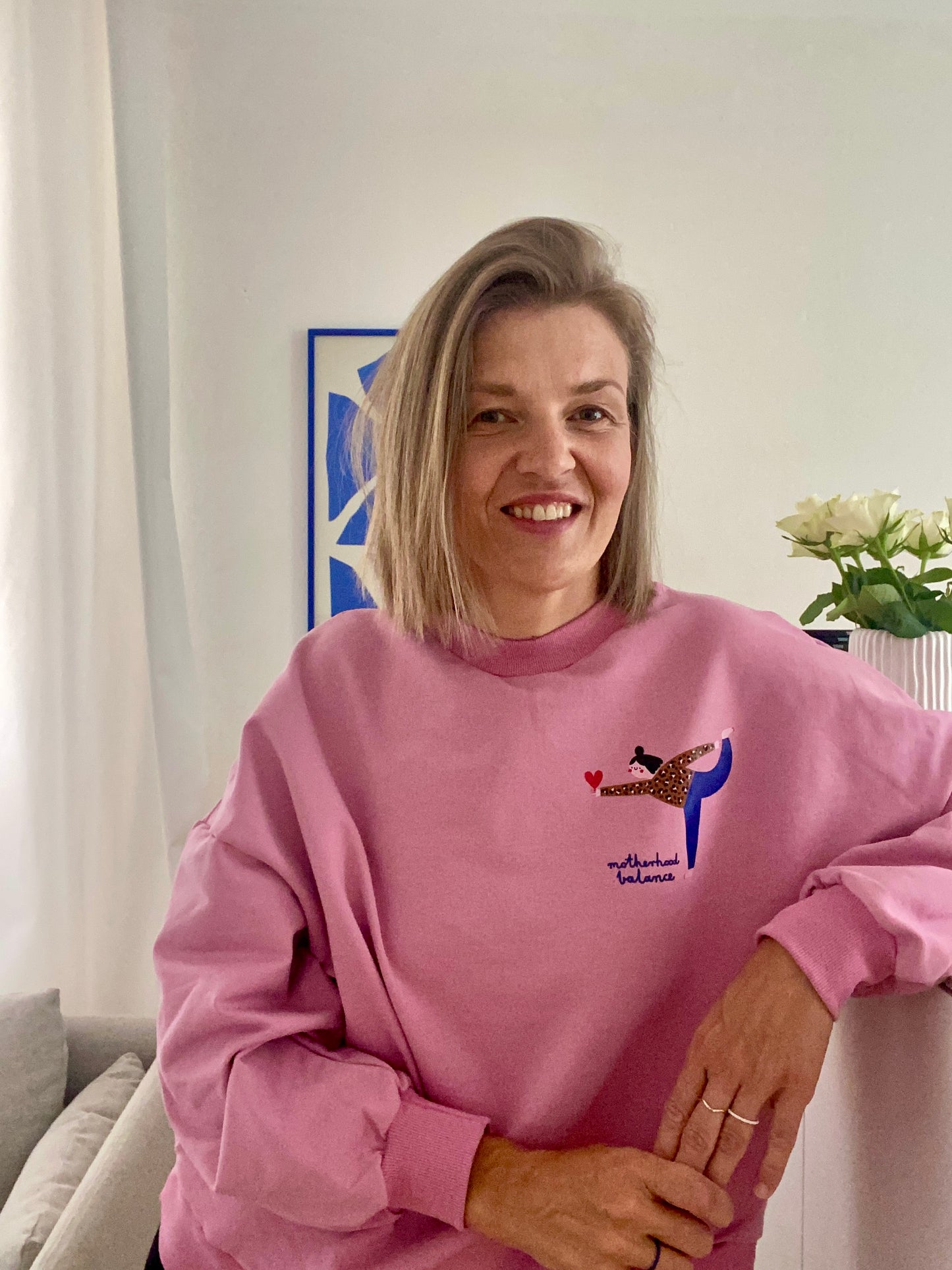 ERWACHSENEN SWEATSHIRT- MOTHERHOOD BALANCE AUF ALTROSA (LIEFERUNG MAX. 14 TAGE)