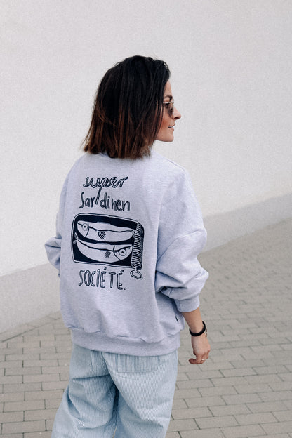 SUPER SARDINEN SOCIÉTÉ - SWEATSHIRT GRAU MELIERT