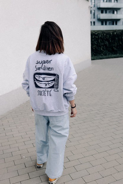 SUPER SARDINEN SOCIÉTÉ - SWEATSHIRT GRAU MELIERT