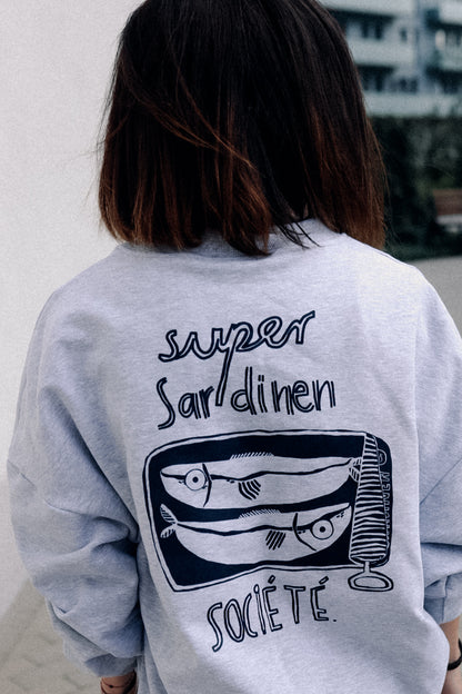 SUPER SARDINEN SOCIÉTÉ - SWEATSHIRT GRAU MELIERT