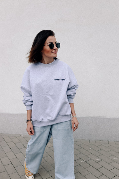 SUPER SARDINEN SOCIÉTÉ - SWEATSHIRT GRAU MELIERT