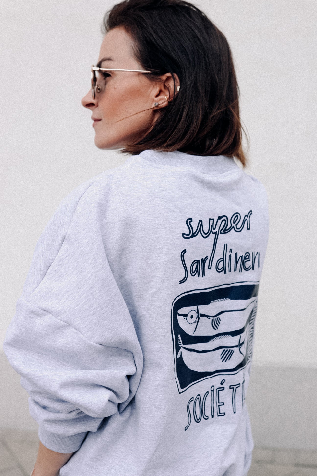 SUPER SARDINEN SOCIÉTÉ - SWEATSHIRT GRAU MELIERT