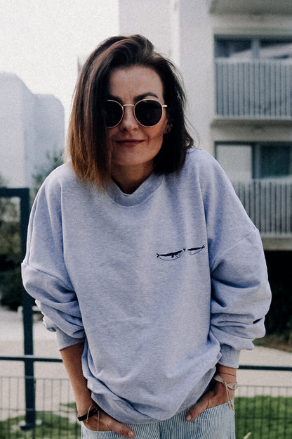 SUPER SARDINEN SOCIÉTÉ - SWEATSHIRT GRAU MELIERT