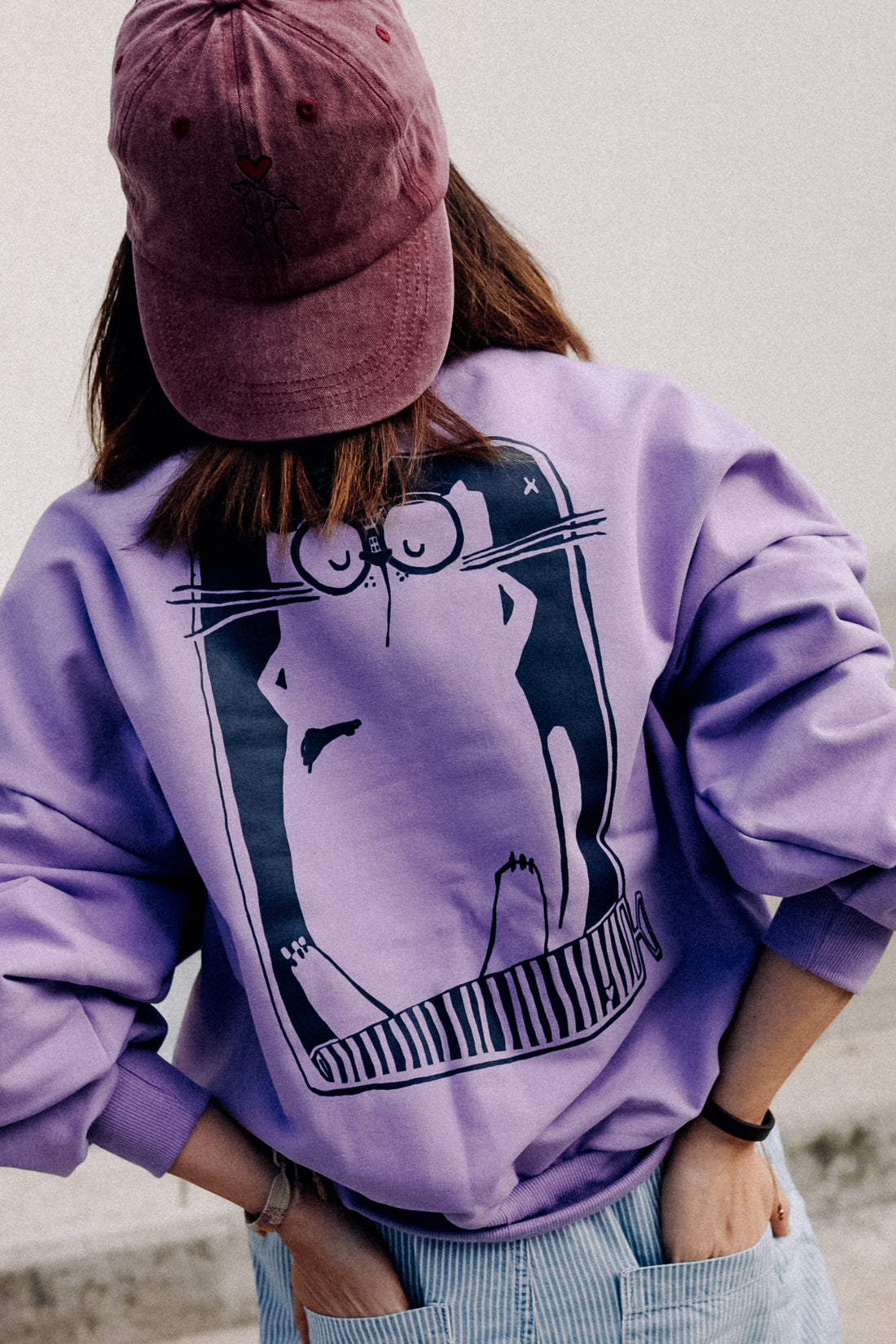 ICH MUSS GAR NIX - SWEATSHIRT LILA
