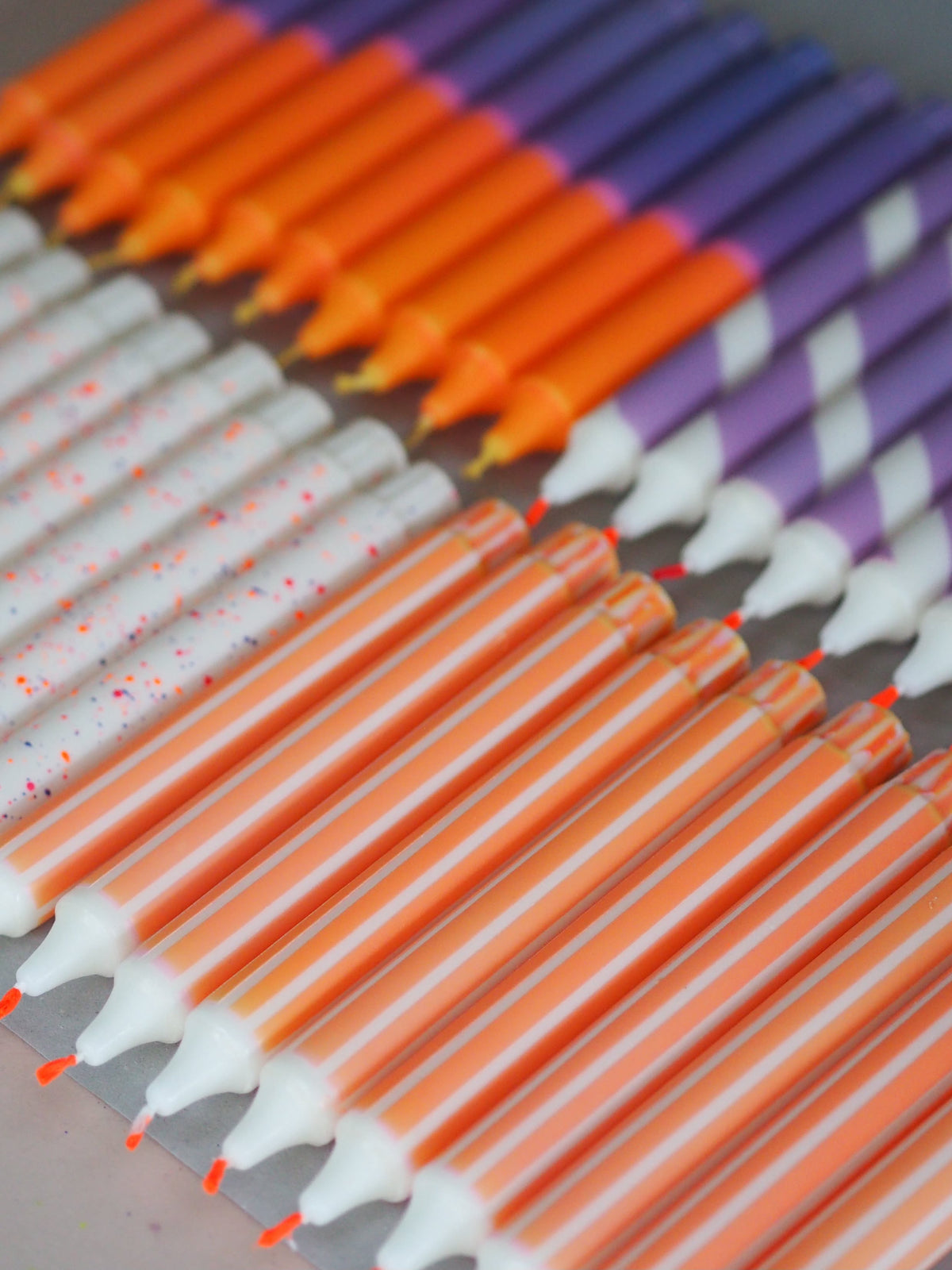 Kerzen | LILA + ORANGE | 4er Set
