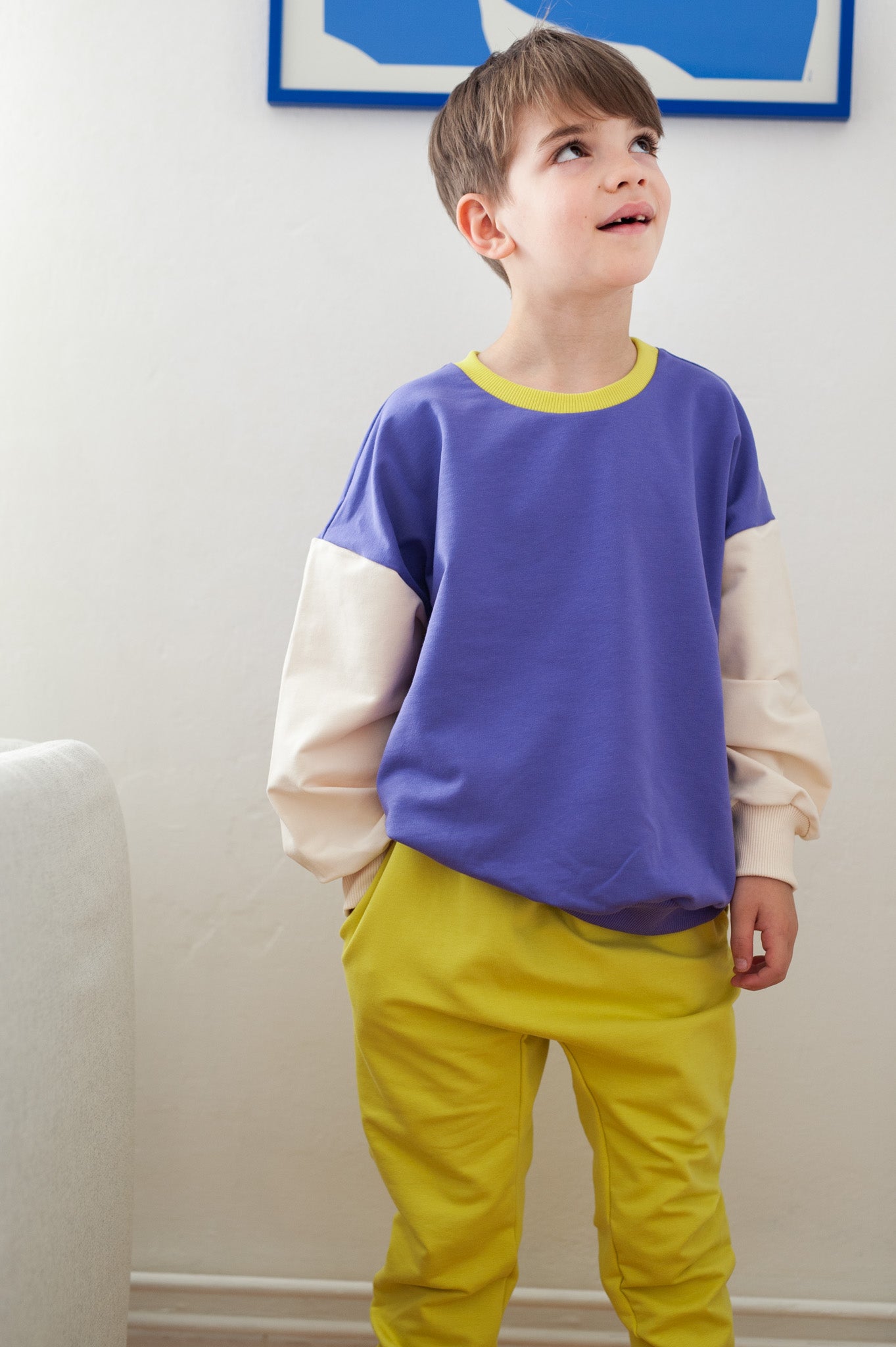 ULTRA VIOLET COLOR BLOCKING SWEATSHIRT