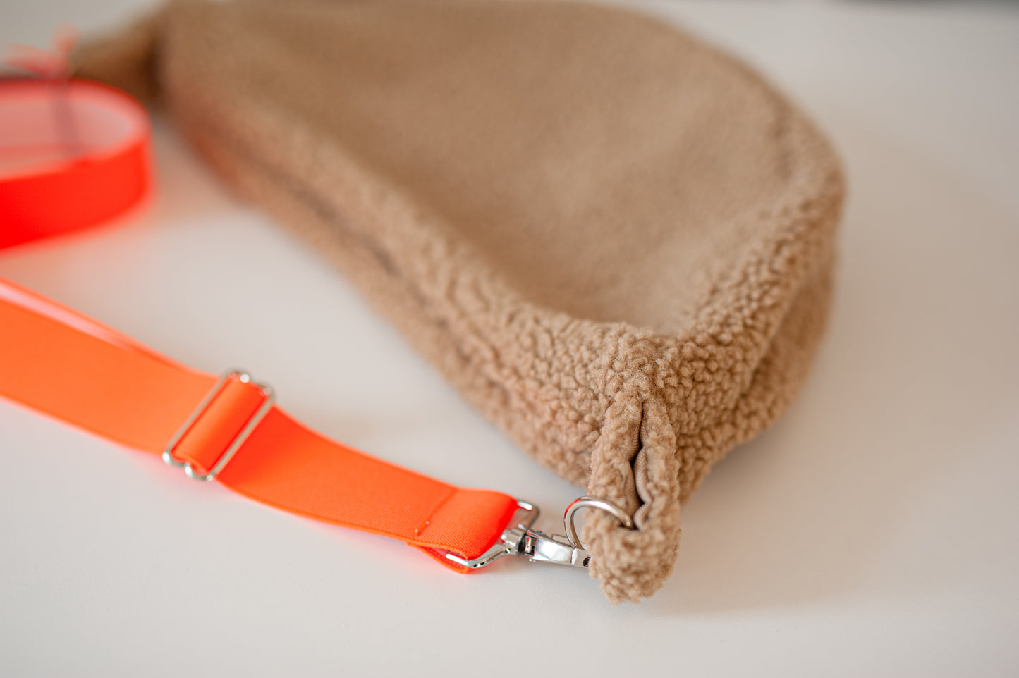 CROSSBODY BAG - SAND + NEON ORANGE