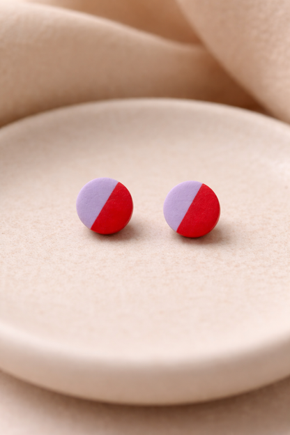 MINI STECKER COLOR BLOCKING LILA + ROT